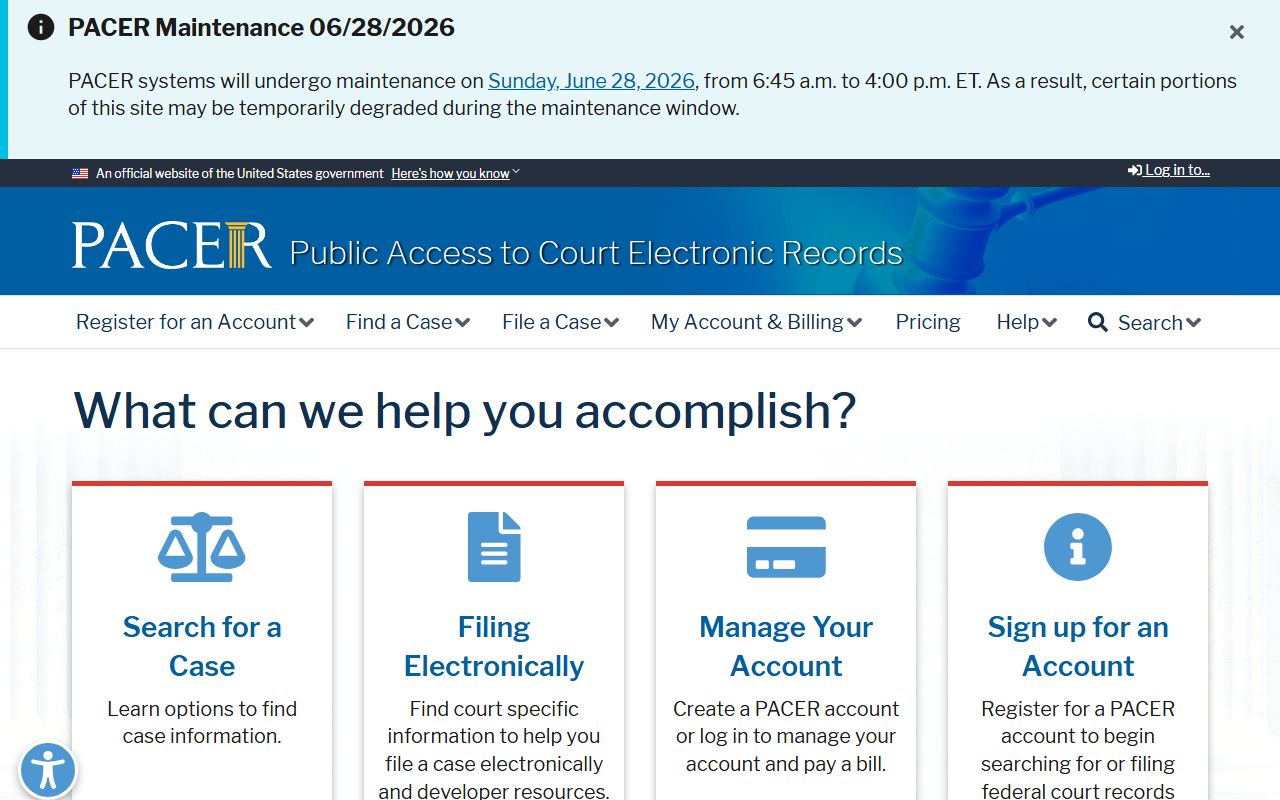 Becker County Court Administrator federal PACER record distinction