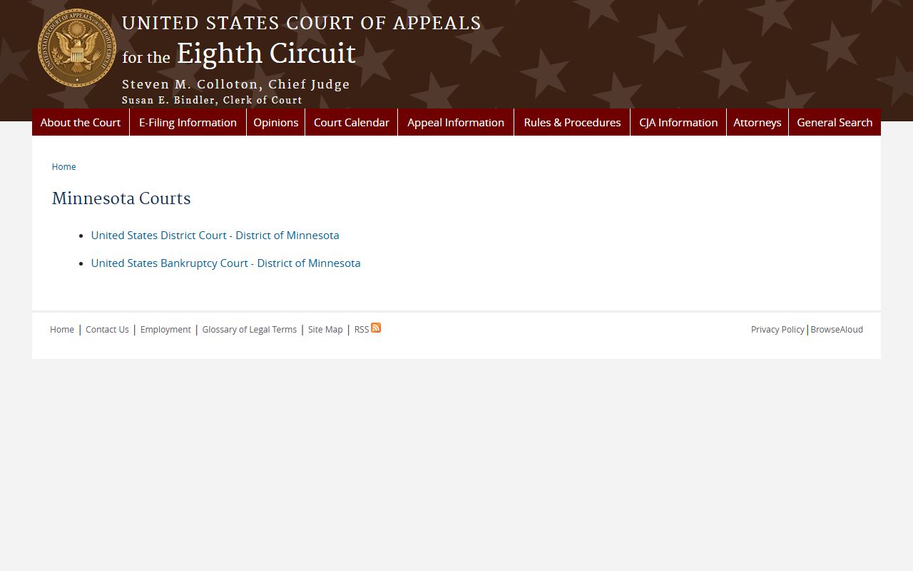 Becker County District Court Eighth Circuit federal appeals source