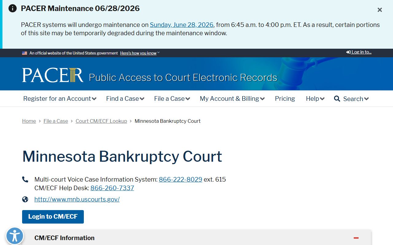 Becker County District Court PACER bankruptcy lookup